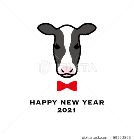 2021年(Reiwa第三年)可用於新年賀卡的母牛插圖素材 2021年(Reiwa第三年)可用於新年賀卡的母牛插圖素材 69353896