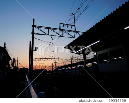 Evening view, sunset, Sakurajosui Station 69354866