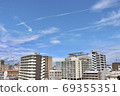 A beautiful blue sky in the summer 69355351