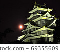 Moon and Okayama Castle 69355609