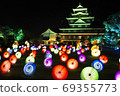 Colorful illumination of Okayama Castle 69355773