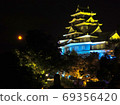 The night drawn by the moon and Okayama Castle 69356420