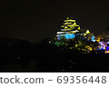 Okayama Castle shining at night 69356448