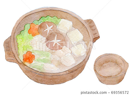 Watercolor illustration seafood fish seafood fuguchiri 69356572