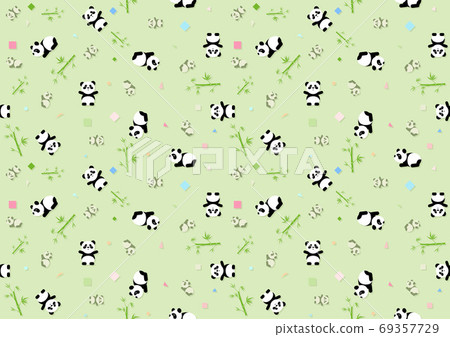 Seamless Baby Pattern with Panda Bear 69357729