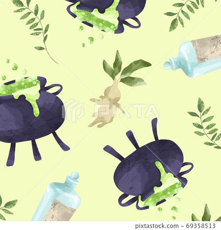 女巫的魔法藥的材料的插圖 69358513