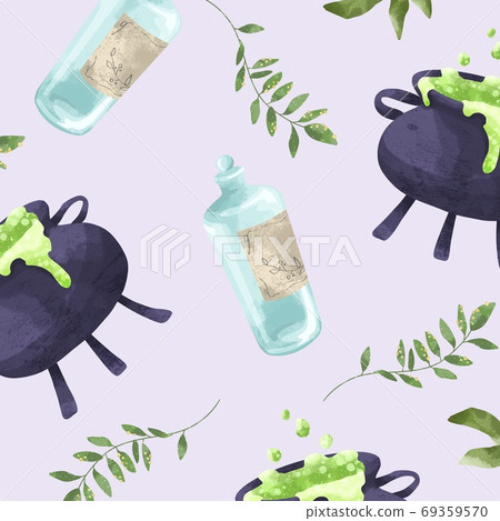 女巫的魔法藥的材料的插圖 69359570