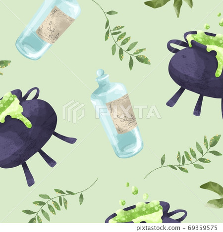 Illustration of witch's magic medicine material 69359575
