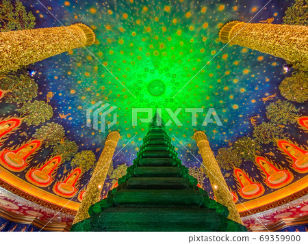 Wat Paknam Bhasicharoen, a temple, pagoda and Buddha statue in Bangkok Thailand Wat Paknam Bhasicharoen, a temple, pagoda and Buddha statue in Bangkok Thailand 69359900