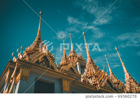 Loha Prasat temple in Bangkok old town in Thailand Loha Prasat temple in Bangkok old town in Thailand 69360278