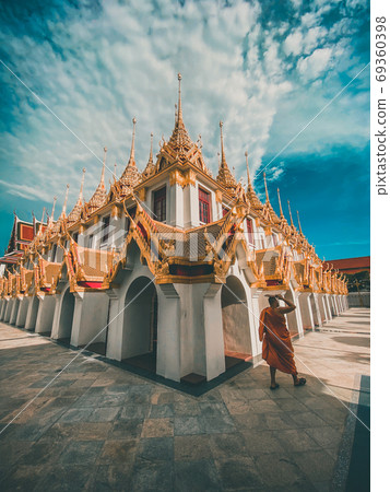 Loha Prasat temple in Bangkok old town in Thailand Loha Prasat temple in Bangkok old town in Thailand 69360398