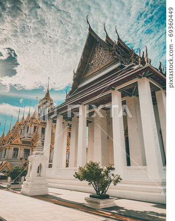 Loha Prasat temple in Bangkok old town in Thailand 69360449