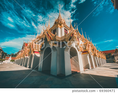 Loha Prasat temple in Bangkok old town in Thailand Loha Prasat temple in Bangkok old town in Thailand 69360471