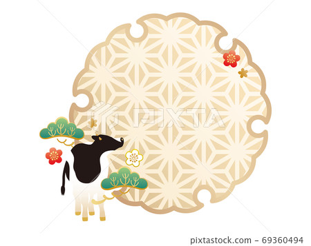 Year of the Ox-New Year's card material 69360494