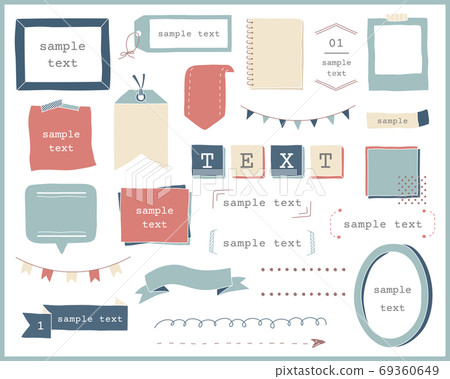 Handwritten frame set / frame / decoration / illustration / decoration / material for headlines and titles 69360649