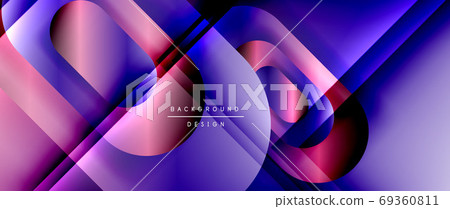 Vector geometric abstract background with lines and modern forms. Fluid gradient with abstract round shapes and shadow and light effects Vector geometric abstract background with lines and modern forms. Fluid gradient with abstract round shapes and shadow and light effects 69360811