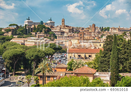 Rome Italy high angle view city skyline 69361018