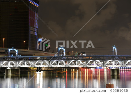 Tobu overpass light up Sumida River Walk Tobu overpass light up Sumida River Walk 69361086