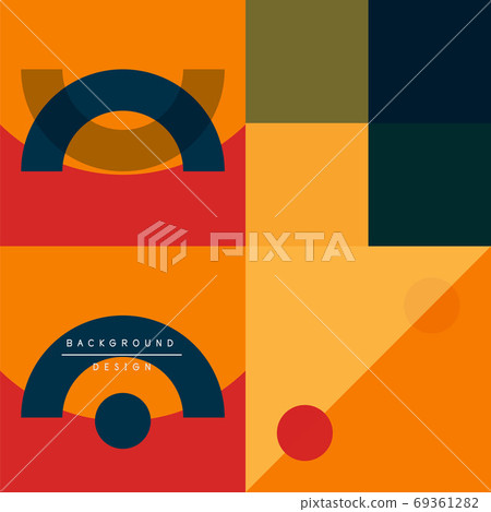 Neo memphis geometric pattern with circles, squares and lines. Pop art abstract background for covers, banners, flyers and posters and other templates Neo memphis geometric pattern with circles, squares and lines. Pop art abstract background for covers, banners, flyers and posters and other templates 69361282