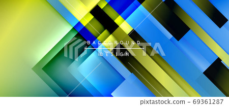 Dynamic lines on fluid color gradient. Trendy geometric abstract background for your text, logo or graphics Dynamic lines on fluid color gradient. Trendy geometric abstract background for your text, logo or graphics 69361287