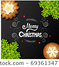 Christmas card with cookies and lettering 69361347
