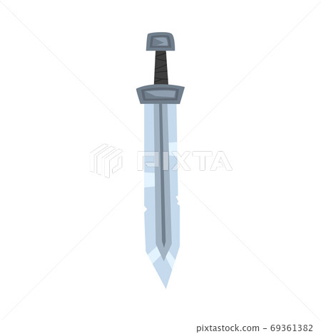 Ancient Viking Sword, Scandinavian, Celtic Solder Steel Weapon Vector Illustration 69361382