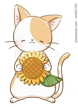 sunflower cartoon clipart cats