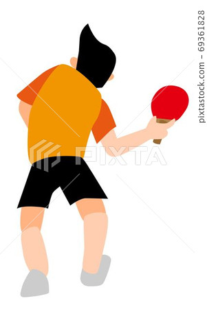 Table tennis player cut serve 69361828