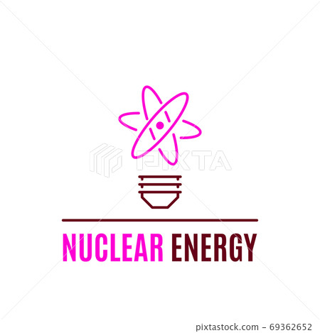 Nuclear energy logo template, flat style icon design. 69362652