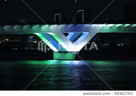 Toyosu Ohashi illuminated Toyosu Ohashi illuminated 69362763