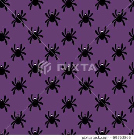 Seamless pattern of spider on a purple background - Stock Illustration ...