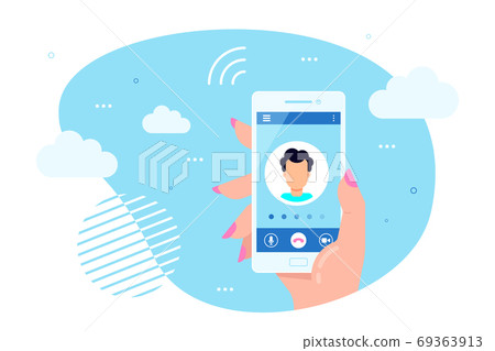 Calling service concept. Vector flat design illustration Calling service concept. Vector flat design illustration 69363913