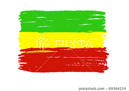 Rastafari flag isolated on a white background 69364224
