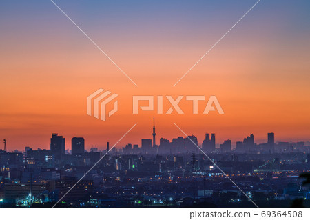 《東京》東京的黎明和暮光天際線 《東京》東京的黎明和暮光天際線 69364508