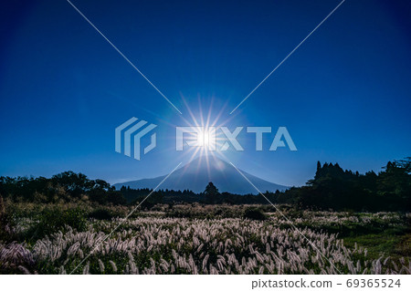 （靜岡縣）富士山，朝日高原的力量在背光中發光 69365524