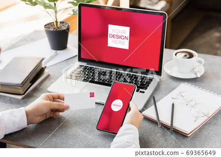 Devices or gadgets with copyspace for ad - mockup, digital concept Devices or gadgets with copyspace for ad - mockup, digital concept 69365649