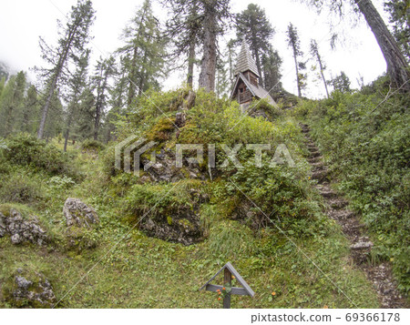 I world war old wood church and cemetery in dolomites valparola I world war old wood church and cemetery in dolomites valparola 69366178