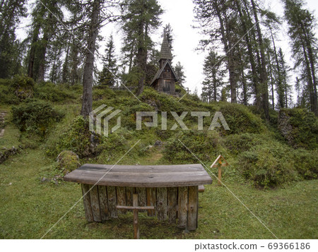I world war old wood church and cemetery in dolomites valparola I world war old wood church and cemetery in dolomites valparola 69366186