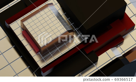 Abstract architectural composition made of cubes Abstract architectural composition made of cubes 69366517