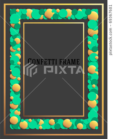 Abstract frame for the design of invitations, greetings, advertising. Design in the form of confetti. Vector. 69367681