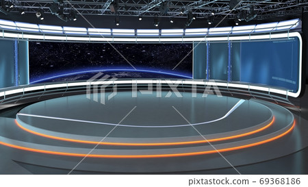 Virtual TV Studio News Set 35-2. 3d Rendering. Virtual TV Studio News Set 35-2. 3d Rendering. 69368186