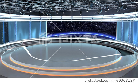 Virtual TV Studio News Set 35-3. 3d Rendering. Virtual TV Studio News Set 35-3. 3d Rendering. 69368187