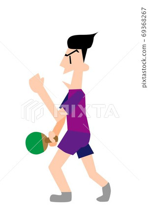 乒乓球運動員得分和膽量姿勢 69368267