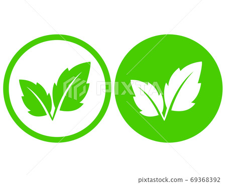 natural eco green leaves and branch icon 69368392