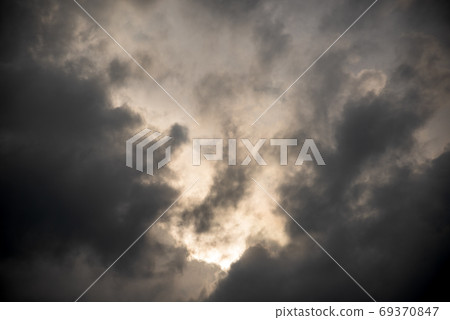 Stormy clouds on summer evening. Rainy sky before the storm. 69370847