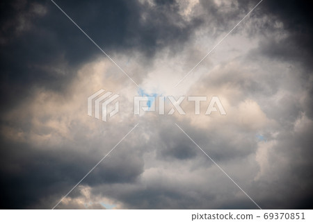 Stormy clouds on summer evening. Rainy sky before the storm. 69370851