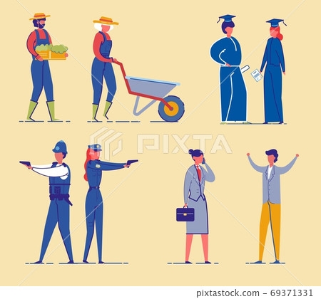Diverse Professionals, Specialists Characters Set. Diverse Professionals, Specialists Characters Set. 69371331