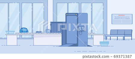 Airport Security Service Control Flat Vector - Stock Illustration ...