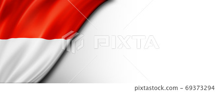 Monaco flag isolated on white banner Monaco flag isolated on white banner 69373294