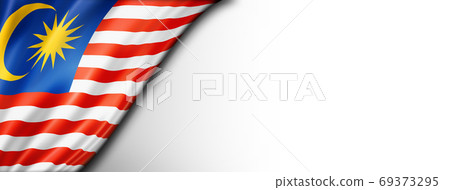 Malaysian flag isolated on white banner 69373295